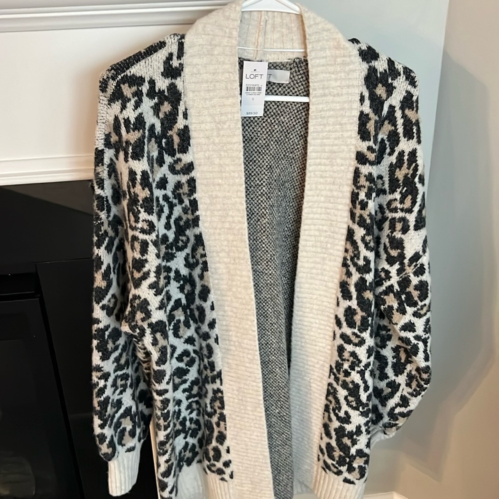 NWT Loft women’s leopard cardigan